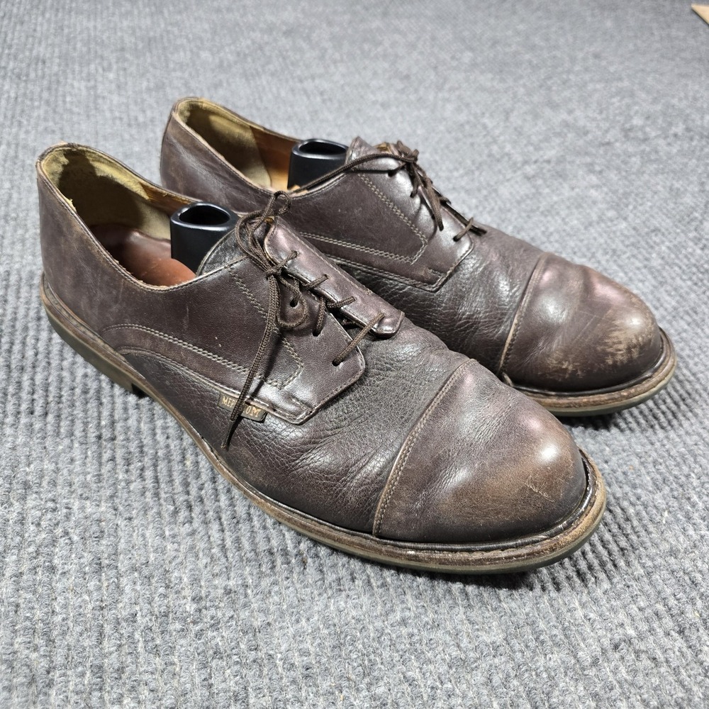 Mephisto Shoes Mens Size 14 Brown Leather Cap‎ Toe Derby Goodyear Welt Comfort